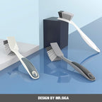 MR.SIGA Dish Brush with Non Slip Handle Built-in Scraper, Scrub Brush - Image 2