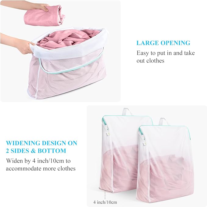 OTraki 20x24 Inch Laundry Bags Mesh Wash Bags 2 Pack Delicates Bag Lingerie - Image 4