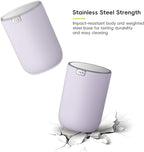 EKO Mini Desk Trash Can with Swing-Top Lid 0.4 Gallon Small Table Round - Image 6