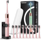 Sonic Electric Toothbrush for Adults & Kids, Rechargeable Electric Toothbrush by Kuicur