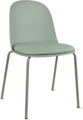 2xhome Modern Stackable Armless Dining Chair | Plastic Shell Seat with Metal Legs | Indoor or Outdoor Use | Home Kitchen Patio (1, Green, Padded Seat) by 2xhome