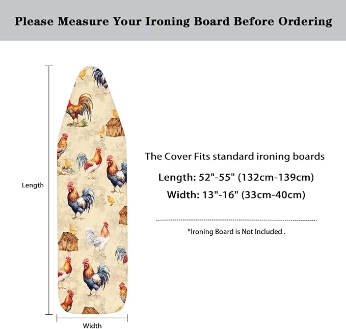 Rooster Ironing Board Cover Durable Thick Table Top Ironing Board Cover - Image 6