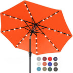 ABCCANOPY Durable Solar Led Patio Umbrellas with 32LED Lights 9FT (Orange) by ABCCANOPY