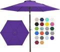 JEAREY 7.5FT Patio Umbrella Market Table Umbrella with 6 Sturdy Ribs, Push Button Tilt/Crank Outdoor Umbrella for Garden, Deck, Backyard, Pool and Beach,Dark Purple by JEAREYOutdoorsCollection