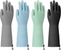 Dishwashing Gloves for Kitchen, 4 Pairs Rubber Cleaning Household Dish Washing by Petacffe