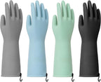 Dishwashing Gloves for Kitchen, 4 Pairs Rubber Cleaning Household Dish Washing by Petacffe