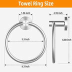 Brushed Silver Towel Ring, SUS304 Stainless Steel Hand Towel Holder - Image 6