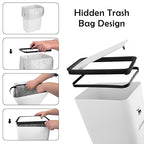 XPIY Trash Can with Lid, 2 Pack 4 Gallons/15 Liters Garbage Can with Press Top - Image 5