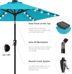 ABCCANOPY 7.5ft Solar 24 LED Lighted Patio Umbrella, Lake - Image 6