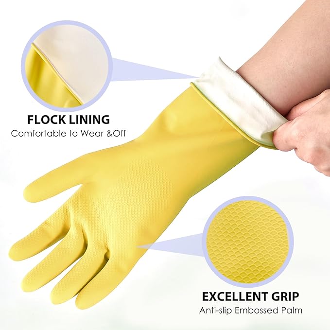 Rubber gloves for dishwashing 4 Pairs, Kitchen gloves for dish cleaning gloves - Image 2