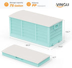 VINGLI 75 Gallon Collapsible Outdoor Storage Box, Simple-to-assemble Plastic Storage Containers with Lid, Patio Deck Box Furniture for Garden, Pool, Balcony, Yard (Green) - Image 4
