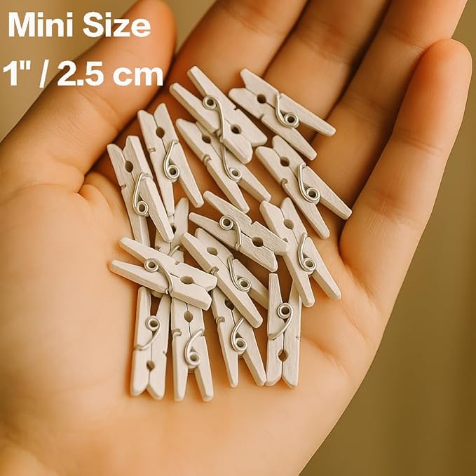 LWR CRAFTS Wooden Mini Clothespins 100 Per Pack 1" 2.5cm - Image 2