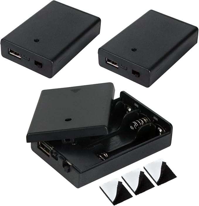 3 AA Battery Holder, 3 Pack Portable USB Battery Pack，4.5-5V USB Battery Pack by WYTUDTE