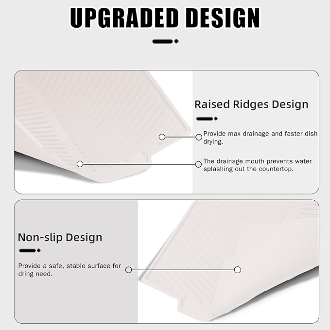 Dish Drying Mat for Kitchen Counter, Silicone Large Dish Drying Pad, Easy Clean - Image 4