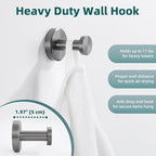 APLusee Gunmetal Gray Single Robe Hook, 304 Stainless Steel Heavy Duty Towel - Image 7