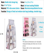 AARAINBOW 2 Packs Hanging Handbag Purse Organizer, Hanging Hand Bag Organizer - Image 5