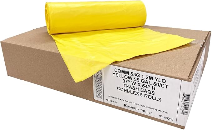 Ultrasac Heavy Duty 55 Gallon Yellow Trash Bags - Image 4