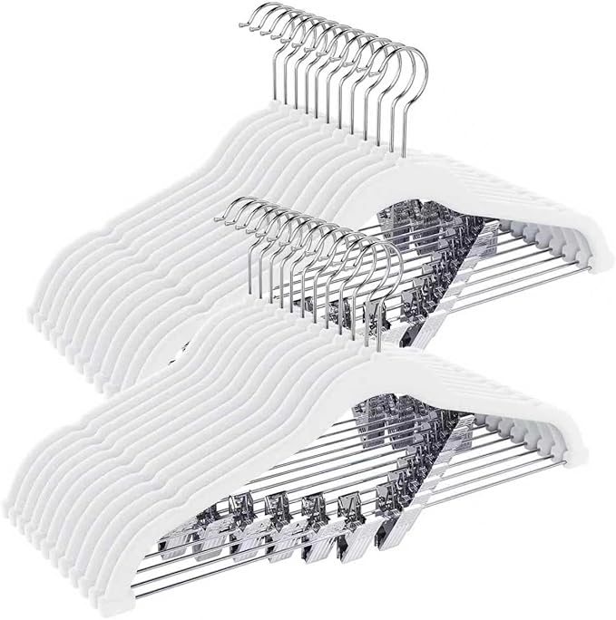 Korpai 24-Pack White Velvet Hangers by DoWhatYouWanttoDo