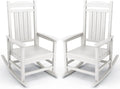 KINGYES HDPE Patio Rocking Chair Set of 2, Outdoor Rocking Chairs Porch Rocker for Adults, White by KINGYES