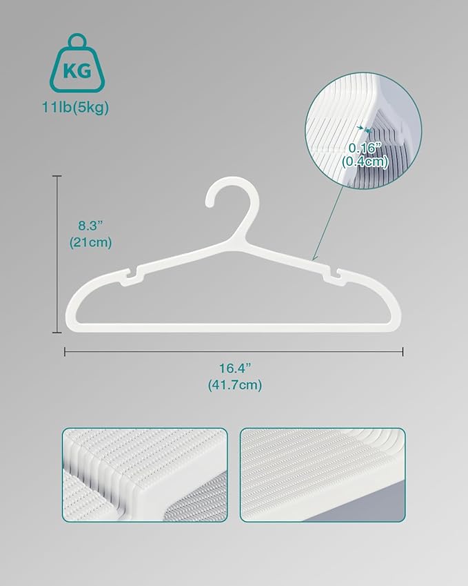 80 Pack Clothes Hangers, Non Slip Plastic Coat Hangers, Space Saving Hangers - Image 7