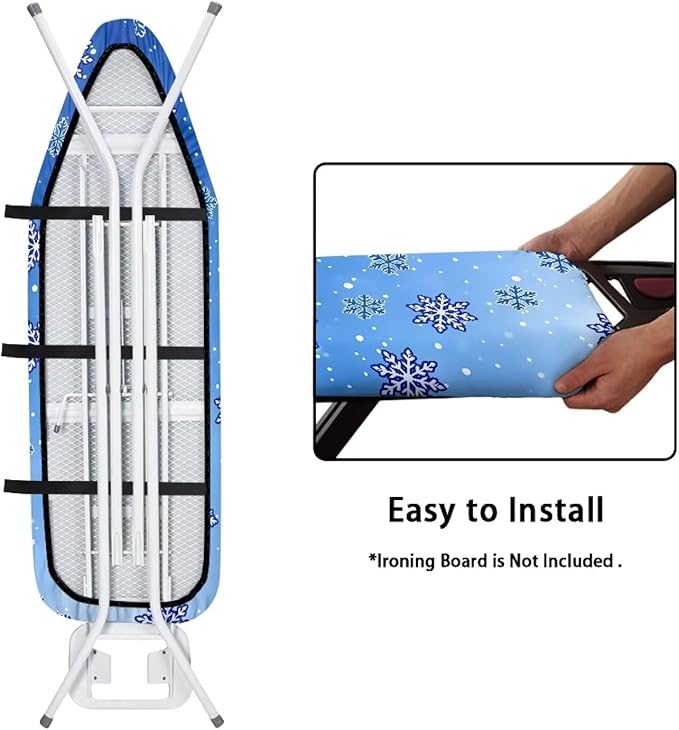 Ironing Board Cover wtih Blue Snowflake Print, Soft Stain Resistant Ironing - Image 4