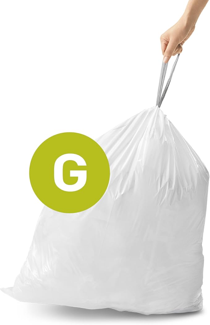 simplehuman Code G 200 Count, Dispenser Pack Custom Fit Liners, Drawstring - Image 4