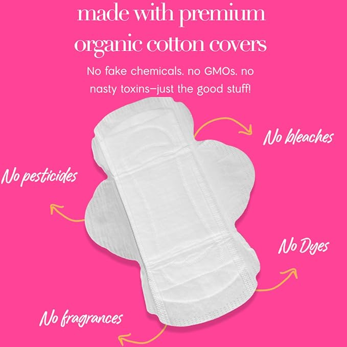Organic Cotton Cover Tween & Teen Period Pads | Ultra Thin Pads - Image 2
