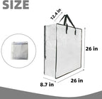 6 Pack Clear Storage Bags with Zipper and Handles, Blanket Bags - Image 2