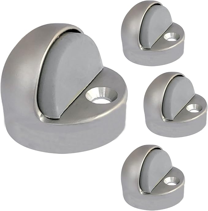 QCAA High Dome Floor Door Stop, 1-11/16" x 1-3/16", Zinc Die Cast, Satin Nickel by QCAAHardware