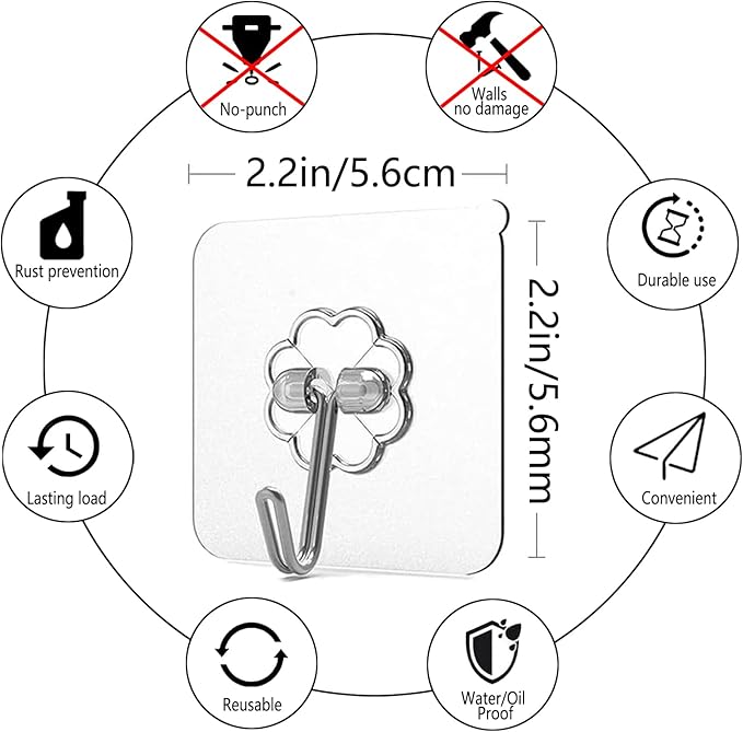 30-Pack Strong Adhesive Wall Hooks - Image 5