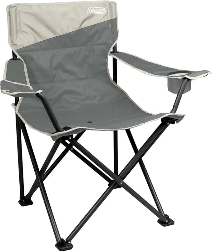 Coleman Big-N-Tall Camping Chair with Cup Holder & Side Pocket, Water-Resistant XL Outdoor Seat Supports up to 600 lbs, Great for Camping, Tailgating, Firepits, Patio, & More by Coleman