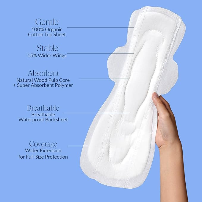 100% Organic Super Long Overnight Pads - Image 5