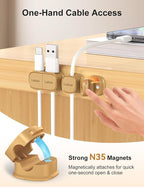 6 Pack Magnetic Cable Clips, Laitver Cord Organizer Holder Strong Adhesive Desk - Image 4
