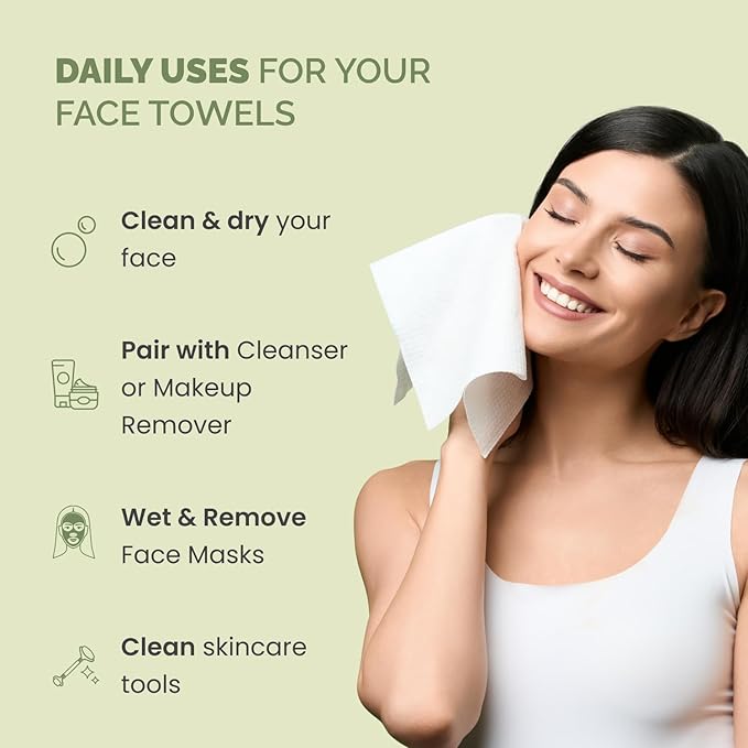PLANTIFIQUE Disposable Face Towels XL 10"x12" - Image 2