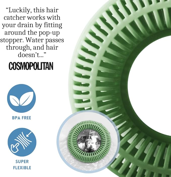 Hair Catcher for Shower Drain & Bathtub – TubRing Pop-Up Drain Protector & - Image 2