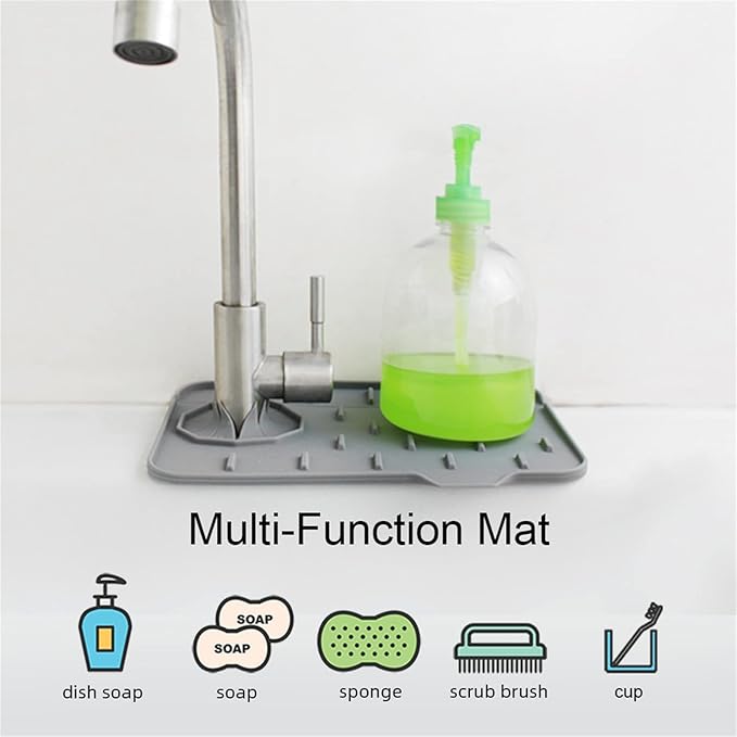 2-Pack Bytelive Silicone Sink Mat, Mini Sink Splash Guard and Soap Sponge Holder - Image 3