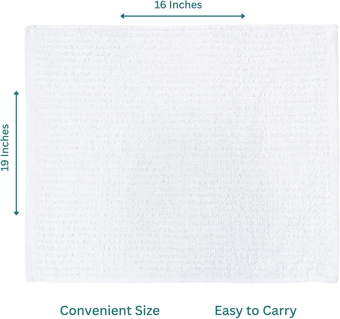 Looperry White Terry Cloth Rags 16"x19" Inches Ribbed - Image 2