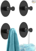 Adhesive Hooks for Walls No Damage 4 PCS, Heavy Duty Aluminum Strong Adhesive by STWWO