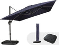PURPLE LEAF 10'×13' Patio Umbrella with Base Included and Cover Outdoor Umbrella with Cover Extra Large Heavy Duty Cantilever Umbrella Navy Blue by PURPLELEAF