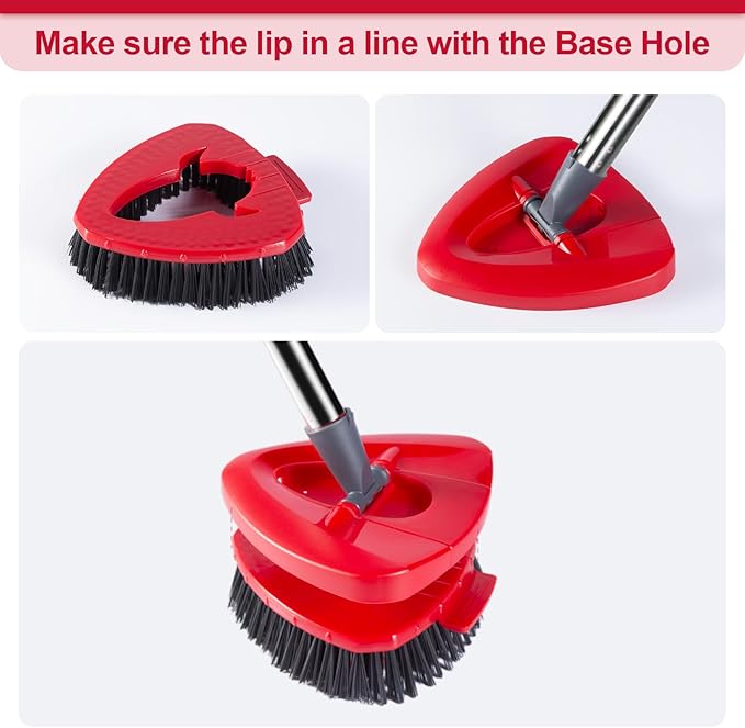 Scrub Brush with Refill Base, Spin Mop Head Scrubber Replacement Compatible - Image 6