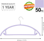 MIZGI Premium Velvet Hangers 50 Pack Heavyduty- Non Slip No Shoulder Bump Suit - Image 2