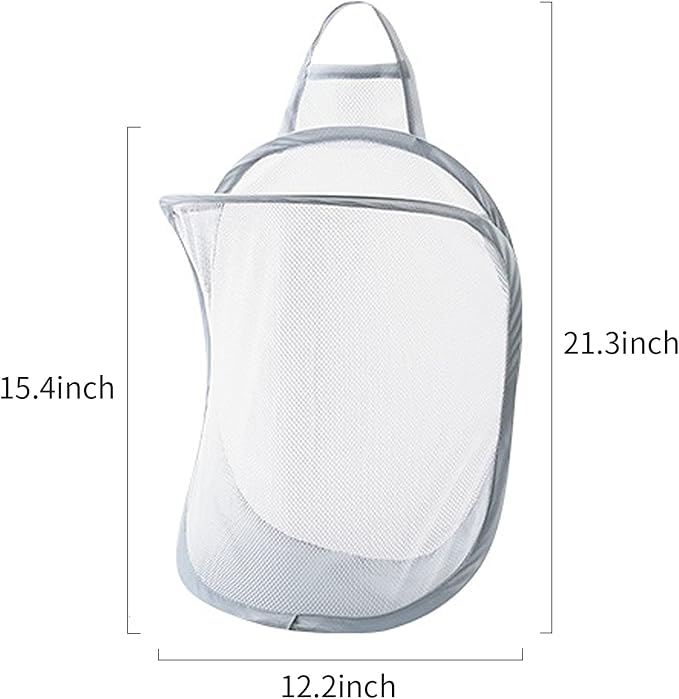 Pop-up Hanging Laundry Hamper Small Mesh Laundry Basket 2 Pack Foldable Hamper - Image 7