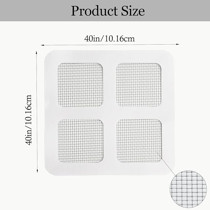 50Pcs Disposable Shower Drain Hair Catcher, Prevents Hair Clogs, 4x4 Inch Mesh - Image 2