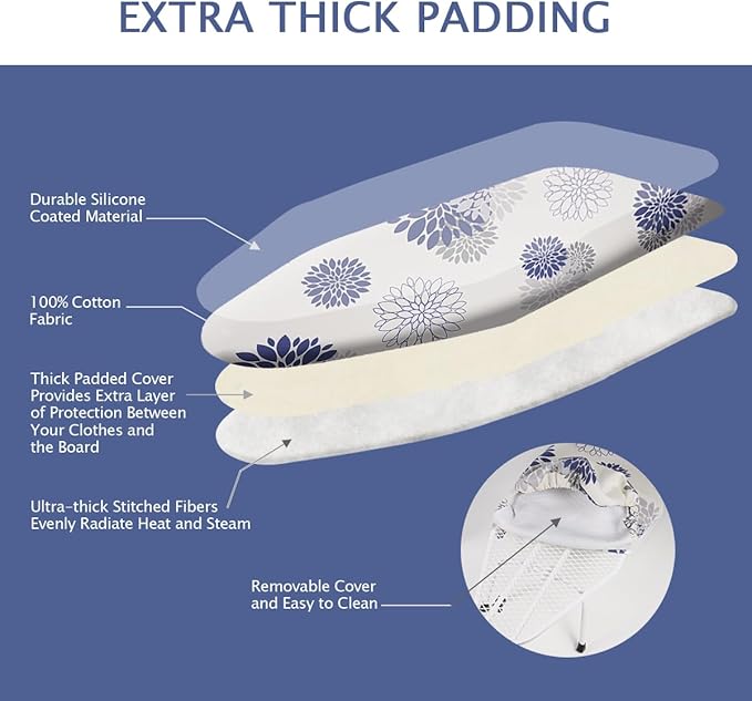 SheeChung 12.5"x32" Small Ironing Board Cover and Pad, Fits Mini Table Top - Image 4