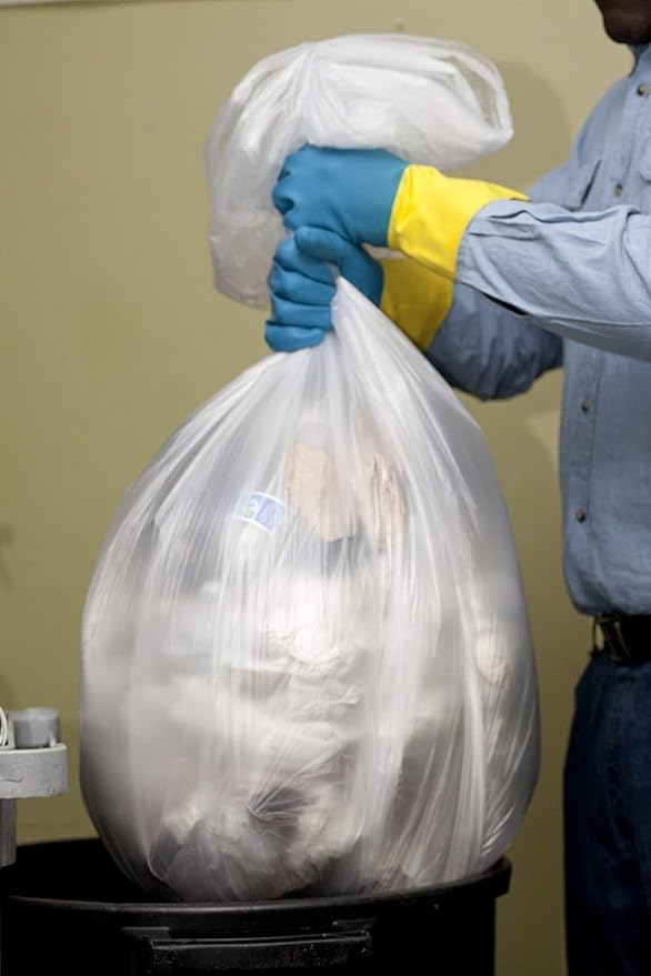 Aluf Plastics 45 Gallon 0.9 MIL Clear Garbage Bags - Image 5