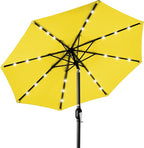 Best Choice Products 10ft Solar Polyester LED Lighted Patio Umbrella w/Tilt Adjustment and UV-Resistant Fabric by BestChoiceProducts