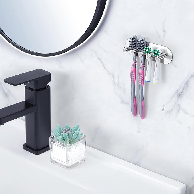 Electric Toothbrush Head Holder, Toothbrush Holders Wall Mounted, Adhesive - Image 3