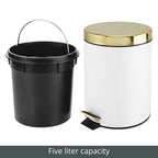 mDesign Pedal Bin — Metal Waste Bin - Image 7