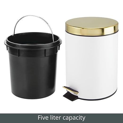 mDesign Pedal Bin — Metal Waste Bin - Image 7