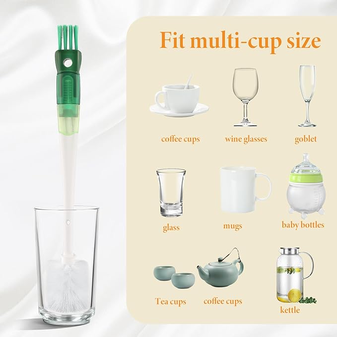5 in 1 Water Bottle Brushes for Cleaning, Easily Cleans The Cup Mouth, and - Image 2